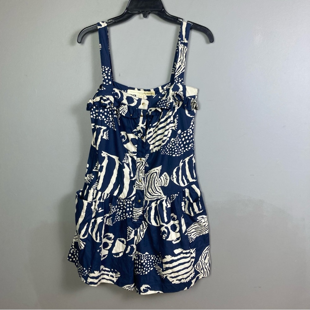 French Connection Navy and White Jumpsuit